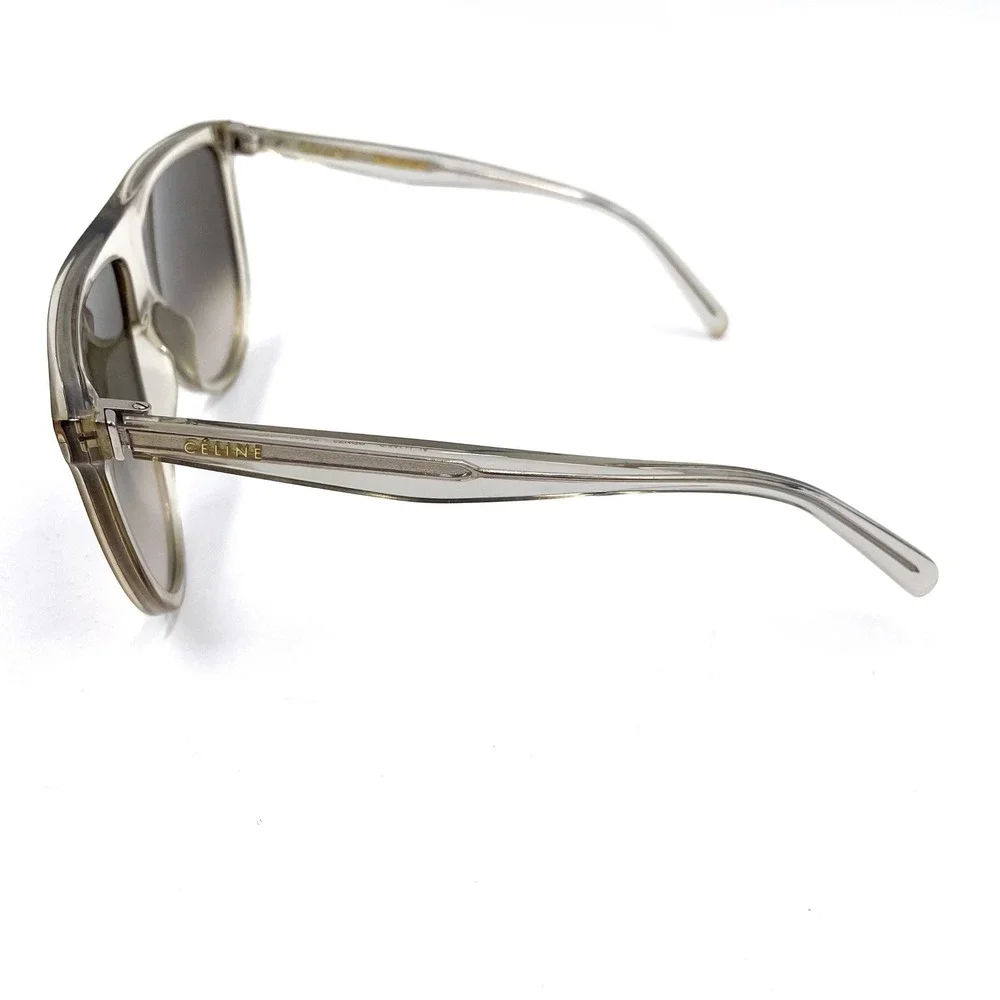 Celine Thin Shadow Sunglasses Oversized Flat Top Translucent Acetate‎ Gray